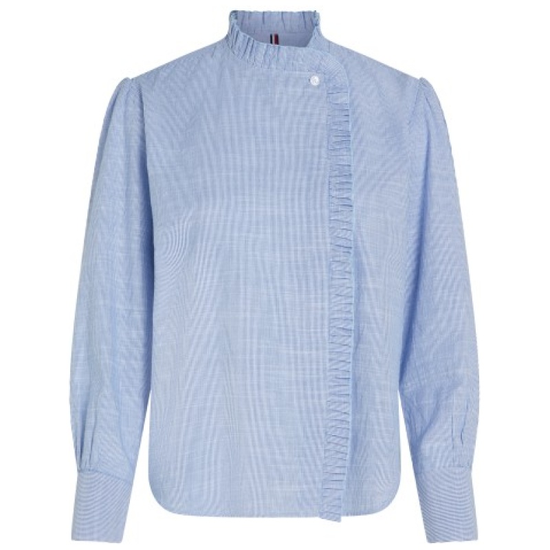 TOMMY HILFIGER Cotton Stp ruffle relaxed shirt